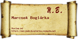 Marcsek Boglárka névjegykártya